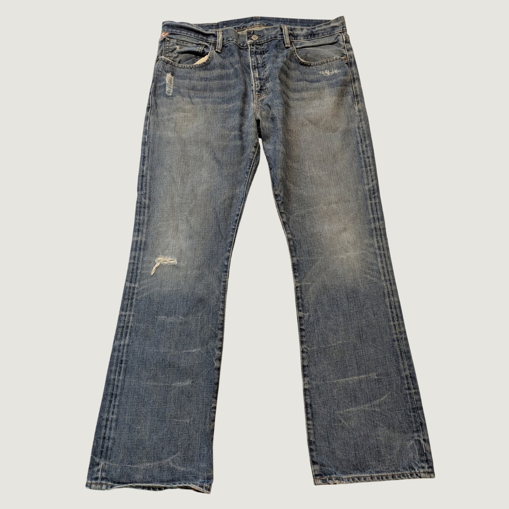 Denim & Supply Ralph Lauren Bootcut Jeans Mens 36x30 Blue Distressed Americana